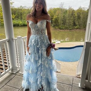 Light blue Sherri Hill 55500 Prom dress
